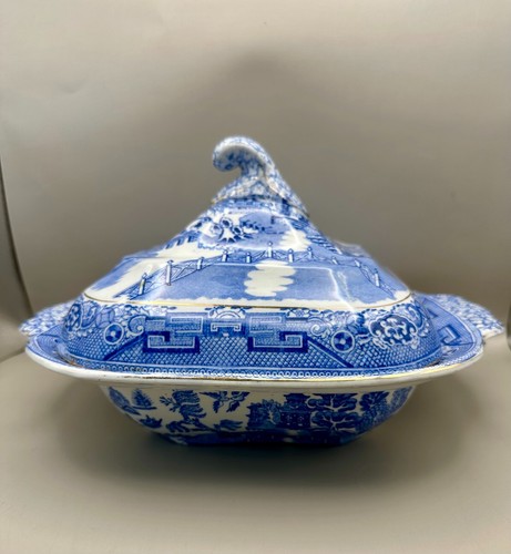 Antique blue willow covered - antique,