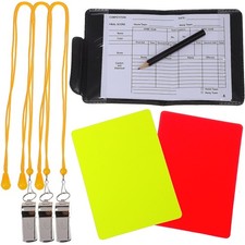  1 Set Soccer Referee Kit Referee Whistles Referee Card Score Sheet for Basket