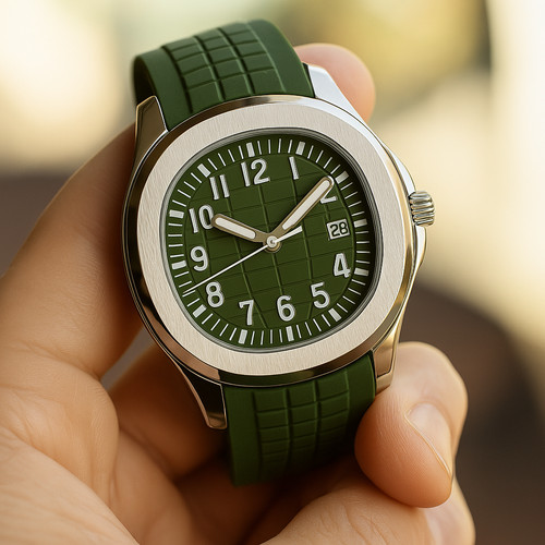 Custom mod 39mm watch green - watch,
