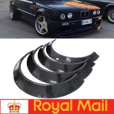 Universal  4Pcs 80mm + 60mm ABS Car Fender Flares Wheel Arches Carbon Fiber Look