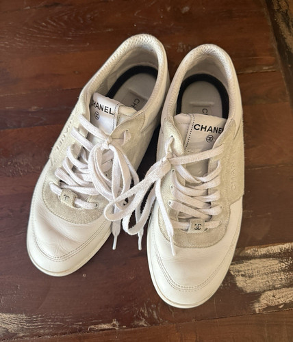 Chanel logo sneaker white - cc,