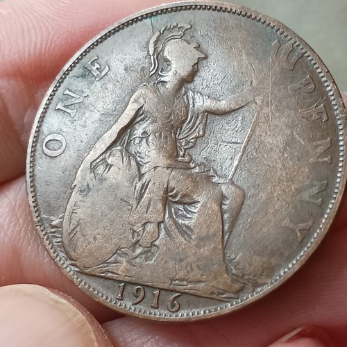 1916 george one penny - 1916, coin