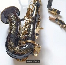 Professional Curved Soprano Saxophone – Black with Gold Keys 
