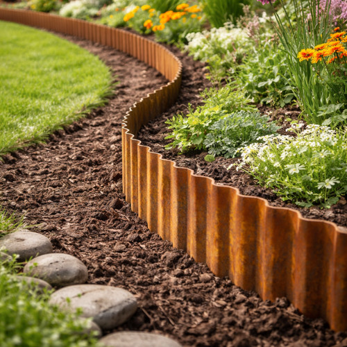 Flexible metal lawn edging - metal,