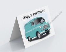 Personalised Bedford CA Van Classic Car Birthday Card, Fathers Day. Large A5