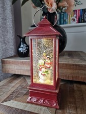 Christmas Decorations Water Spinner Light Up LED Snow Globe Snowman Family