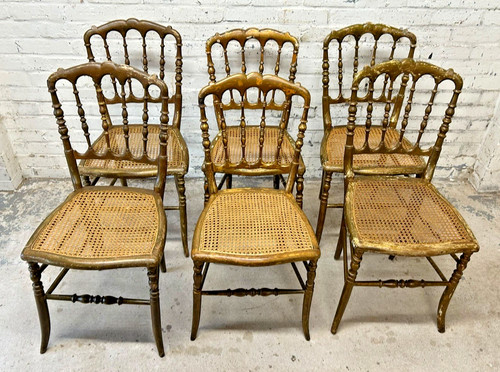 Set antique gilt - 6, painted