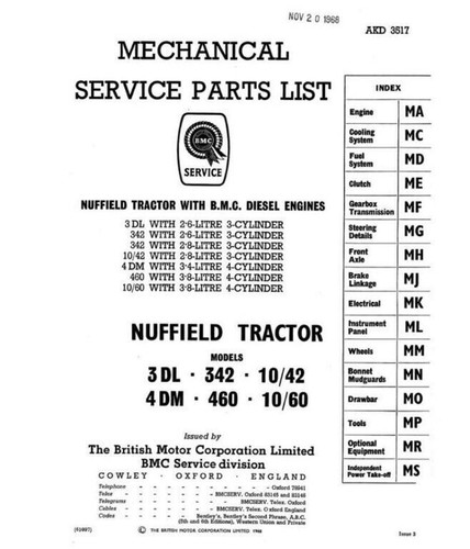 Nuffield 3dl 342 4dm 460 - 10/42,