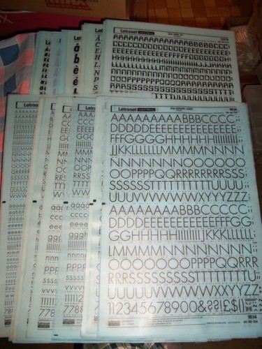 Nos letraset lettering 10 x - w.,