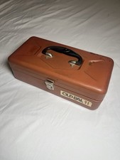 VINTAGE OLD PAL 5111 METAL ORANGE FISHING TACKLE BOX 13.5" W/ Patina 1 Tray USA 