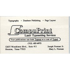 Compuprint laser typesetting - compuprint,
