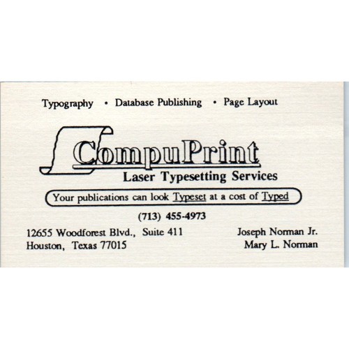 Compuprint laser typesetting - compuprint,