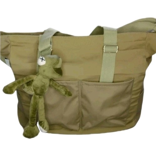 Stylish khaki tote messenger - khaki,
