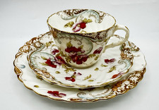 Aynsley Art Nouveau Poppy Trio 11013 Cup Saucer Plate Gold Rim c.1905 England Z1