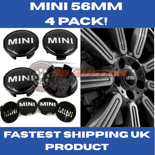 56mm mini black silver - silver, x4