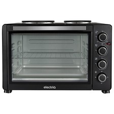 electriQ 45L Mini Oven with Dual Hotplates 1600W, 230°C, Black