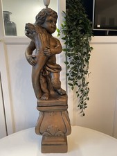 1950s Large Baroque Cherub Lamp Country House Gold Italian 30" Tall Rococo