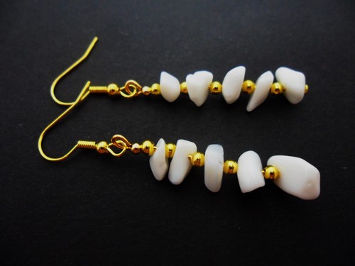 Pair chip bead gold - pair,