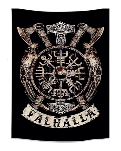 Valhalla viking wall tapestry - valhalla,
