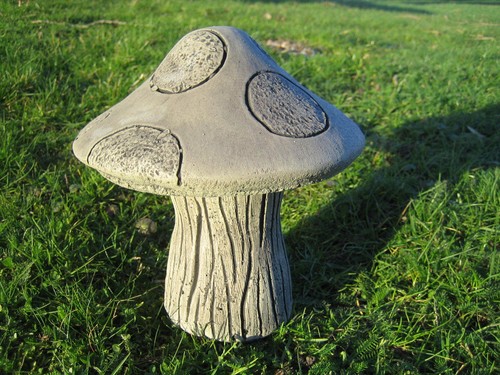 Mushroom stone garden ornament - stone,