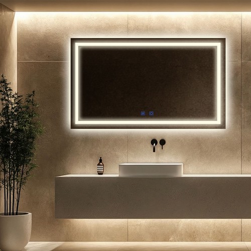 Large rectangular led bathroom - led,