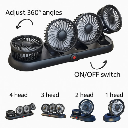 Usb car desk fan head - fan, 1-4
