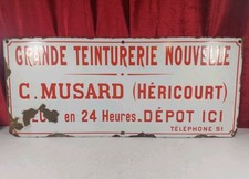 Antique French Enamel Sign For Dye Works In Hèricourt