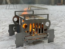 Jeep Fire Pit BBQ Grill Portable Stainless Steel Outdoor Camping Back Yard