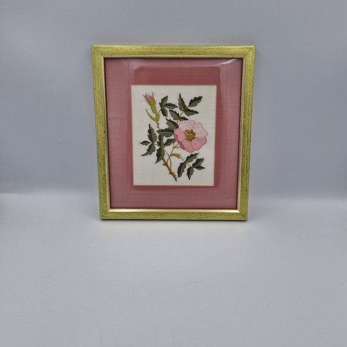 Framed embroidery picture pink - framed,