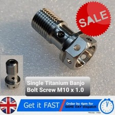 Single Titanium Banjo Bolt Screw M10 x 1.0 Universal For Brembo Brake Calipers