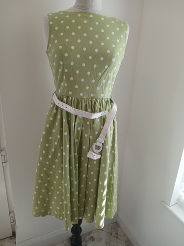 Lindy bop green - green, polka