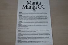 192764) Opel Manta B-technical data & equipment-brochure 06/1982