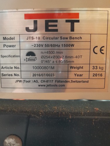 Jet table saw - , used