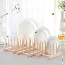 Wooden Dish Rack Stand Holder for Plates & Cups – Kitchen Storage & Drying Rack
