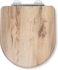 Grey Oak D-Shape Toilet Seat