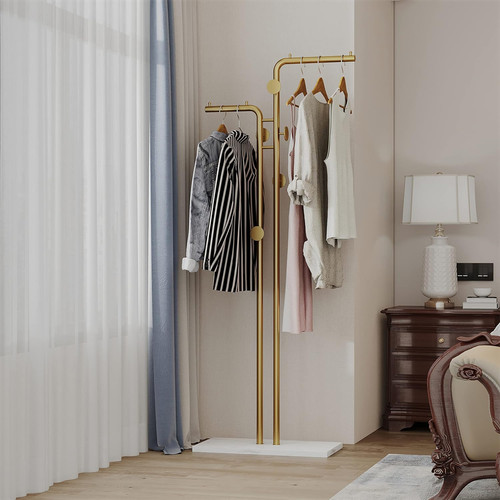 Gold double pole coat - gold, rack