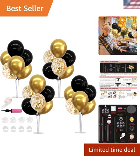 Set black gold balloon - black,