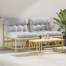 WALPLUS Garden Relax Chairs 2x with Cushion 60x80x71 cm Steel Frame