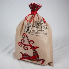 Christmas Santa Sack Large Hessian Stockings Reindeer Xmas Presents Bags 70x50cm