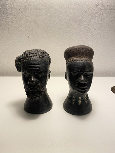 Vtg african bust sculptures - african,