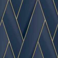 Armando Herringbone Debona Wallpaper Navy Blue 2121 Metallic Geometric Weave