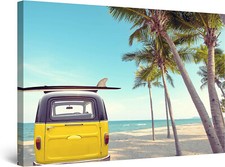 Yellow Car on the Beach