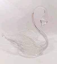 Glass Swan Ornament Clear Art
