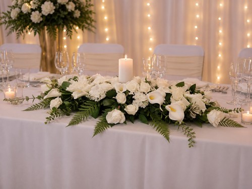 Top table wedding flowers - table,