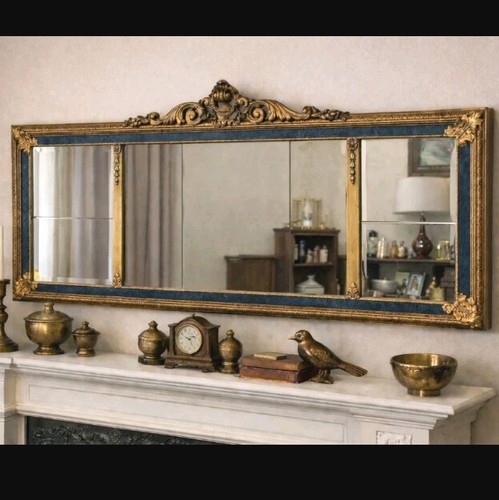 Antique gilt mantel mirror - gilt,