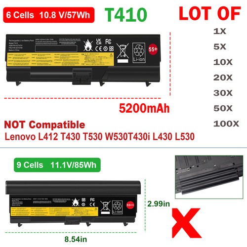 Lot battery for lenovo - 55+,