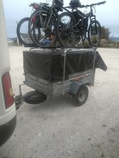 Erde 142 Tipping Camping Trailer With 4 Bike Rack, sold as taken apart