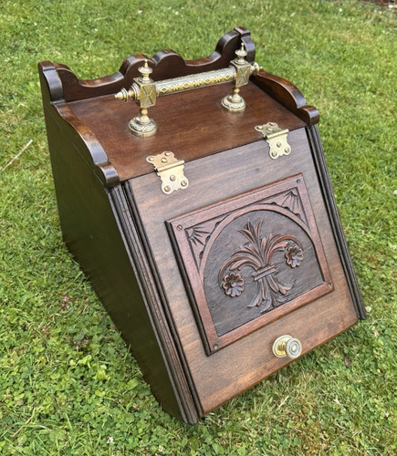 Victorian wooden coal box - victorian,
