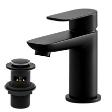 Matte Black Bathroom Basin Mixer Tap Mono Sink Mixer Taps Single Lever & Waste