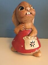 Rare Pendelfin  Lucy Pocket Rabbit. Red  spotted dress.